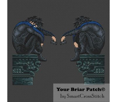 Nightwing cross stitch pattern