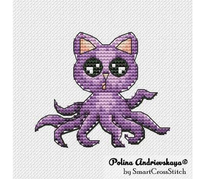 Mini Octopus Cat cross stitch pattern