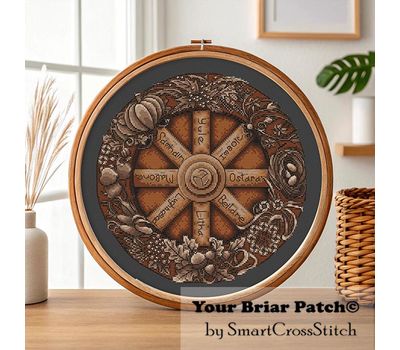 Pagan Wheel of the Year cross stitch pattern