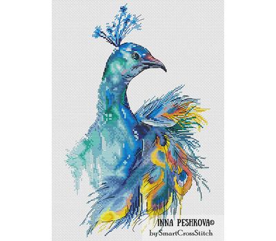 Peacock cross stitch chart
