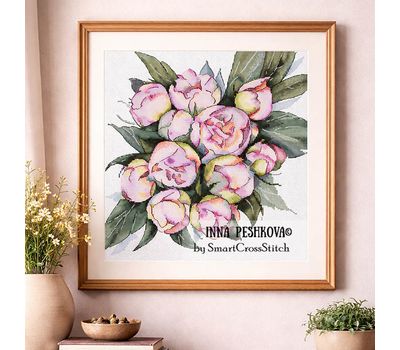 Peonies Bouquet cross stitch chart