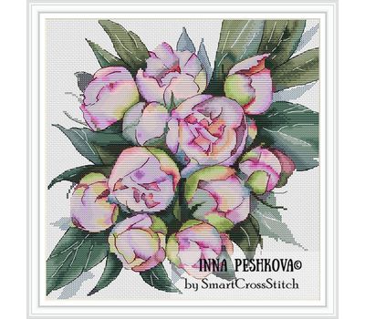 Peonies Bouquet cross stitch