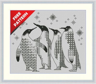 Pinguins Free cross stitch