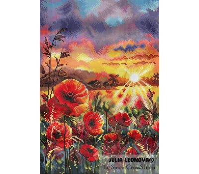 Poppy Field cross stitch