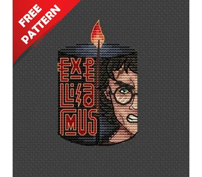 Potter Candle Free cross stitch pattern