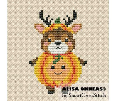 Pumpkin Deer cross stitch