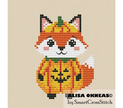Pumpkin Fox cross stitch