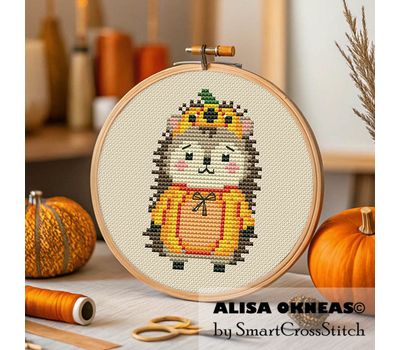 Pumpkin Hedgehog cross stitch