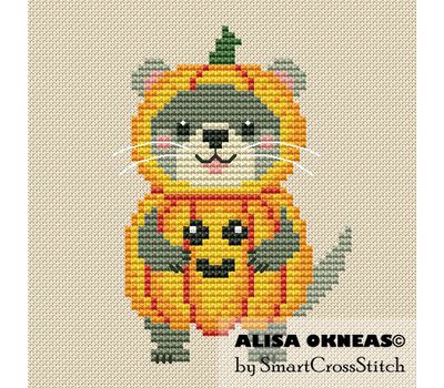 Pumpkin Otter cross stitch