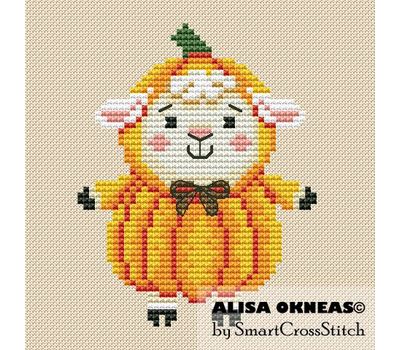 Pumpkin Sheep cross stitch