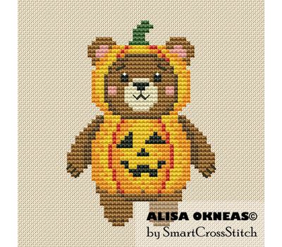 Pumpkin Bear cross stitch