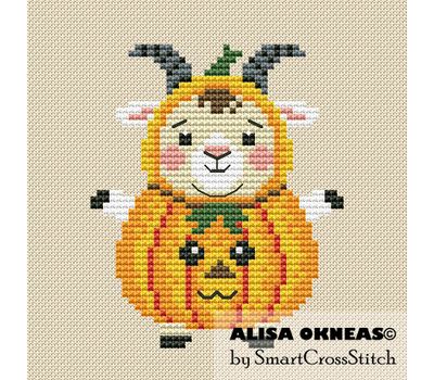 Pumpkin Goat cross stitch