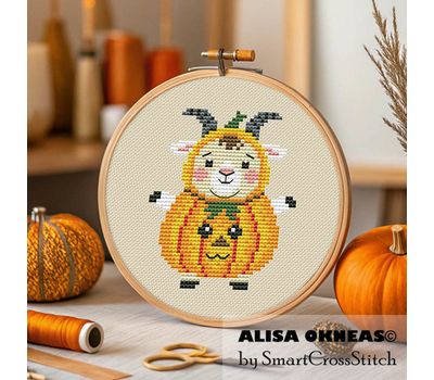 Pumpkin Goat cross stitch pattern