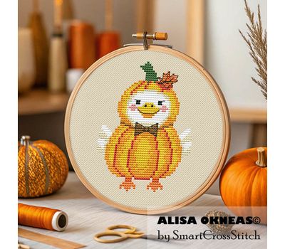 Pumpkin Goose cross stitch pattern