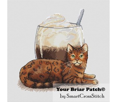 Iced Coffee Cat Cross stitch pattern