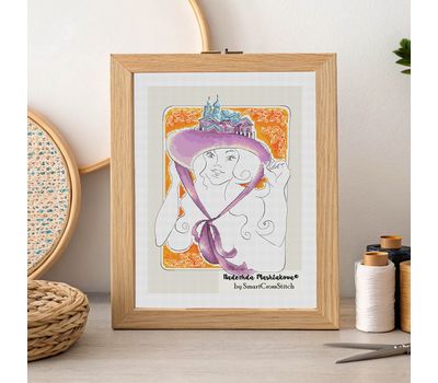 Retro glamour cross stitch pattern