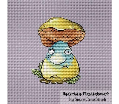 Sad mushroom cross stitch