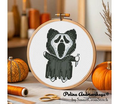 Scream Cat cross stitch pattern