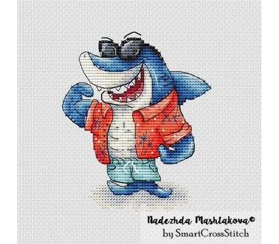Shark The Strong cross stitch