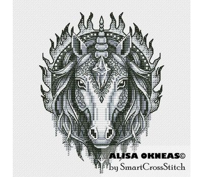 Sketch of Unicorn cross stitch