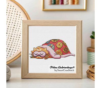 Sleeping Cat cross stitch pattern