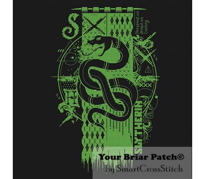 Slytherin Flag cross stitch pattern