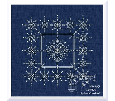 Snow Blackwork cross stitch
