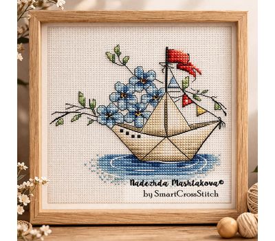 Spring Greetings Ship cross stitch