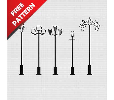 Street Lamps Free cross stitch pattern