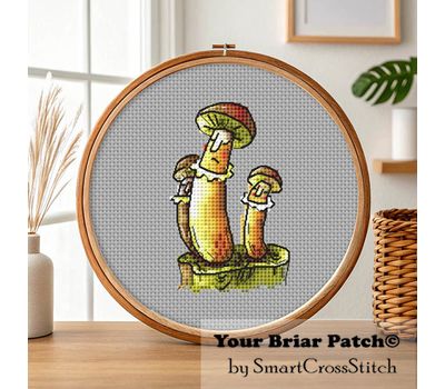 Three Mushrooms cross stitch pattern