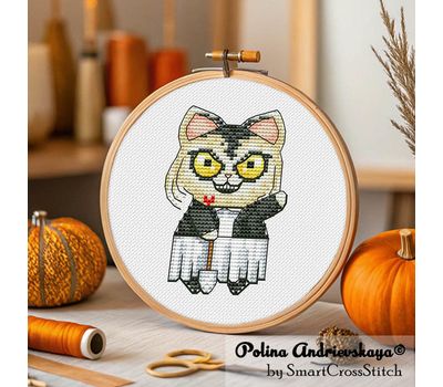Tiffany Valentine Cat cross stitch pattern