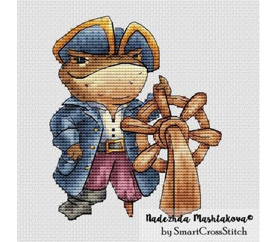 Toad The Captain cross stitch