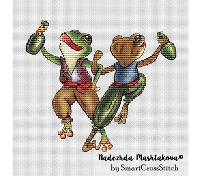 Toads with Rum cross stitch