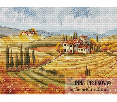 Tuscany Landscape cross stitch
