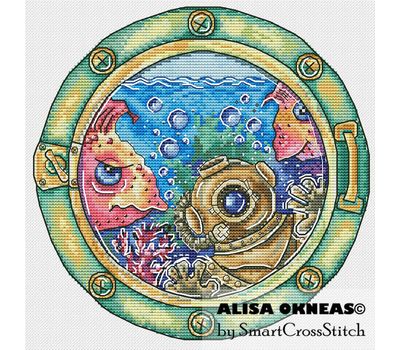 Under The sea Scuba Diver cross stitch chart
