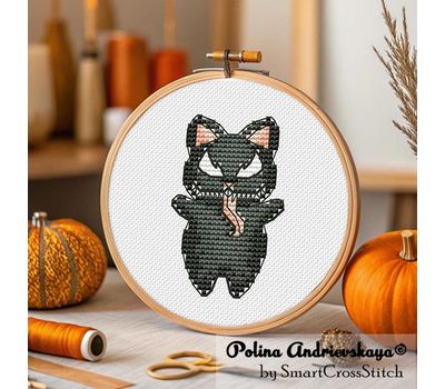 Venom Cat cross stitch pattern