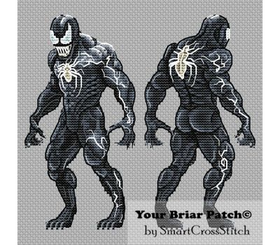 Venom cross stitch pattern
