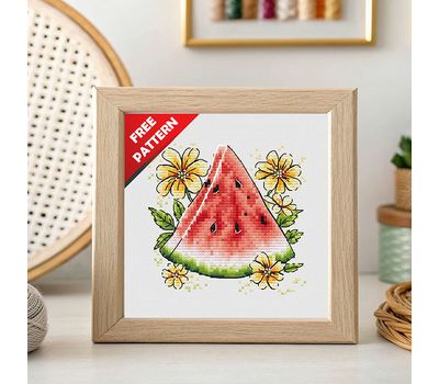 Watermelon Slice Free cross stitch