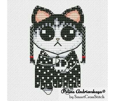 Wednesday cat cross stitch