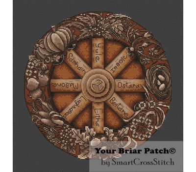 Pagan Wheel of the Year cross stitch