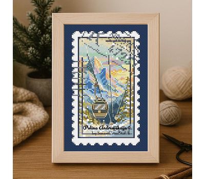 Winter Cable Car cross stitch pattern