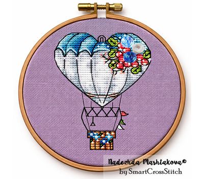 Winter Heart Balloons cross stitch