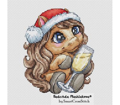 Winter Horse with Champagne cross stitch
