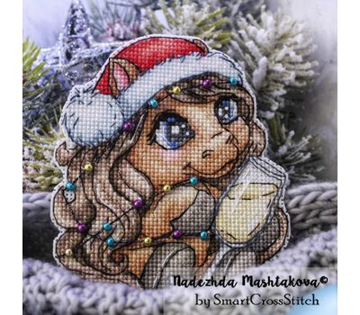 Winter Horse with Champagne cross stitch pattern