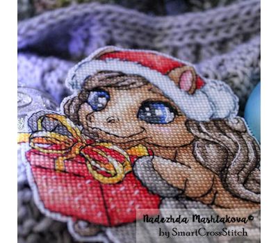 Winter Horse with Gift cross stitch design