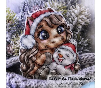 Winter Horse with Snowman cross stitch pattern