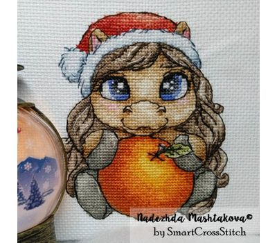 Winter Horse with Tangerine cross stitch
