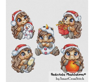 Christmas Horses Set cross stitch pattern