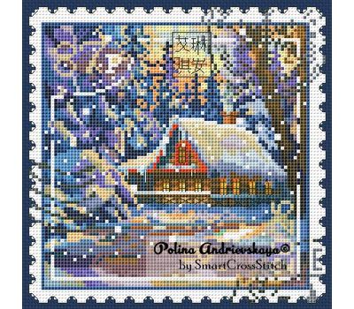 Winter House Stamp cross stitch