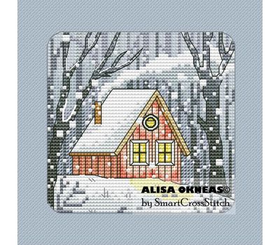 Winter House cross stitch